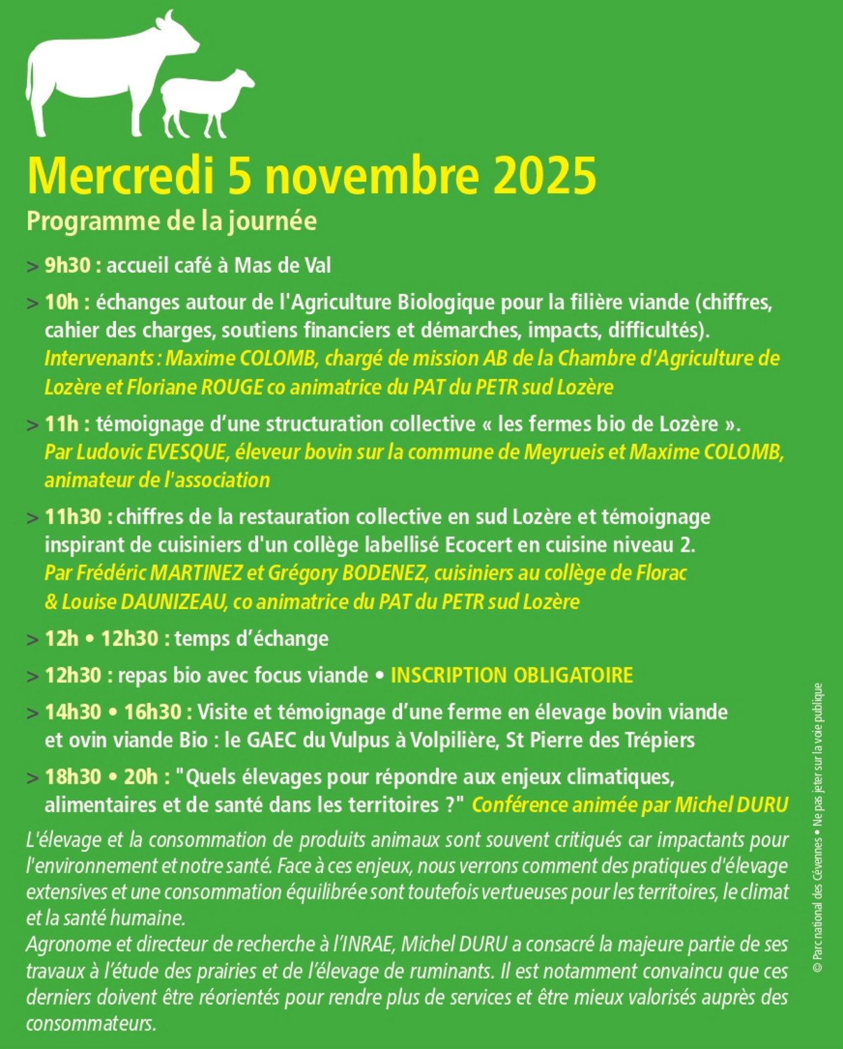 Programme journée bio