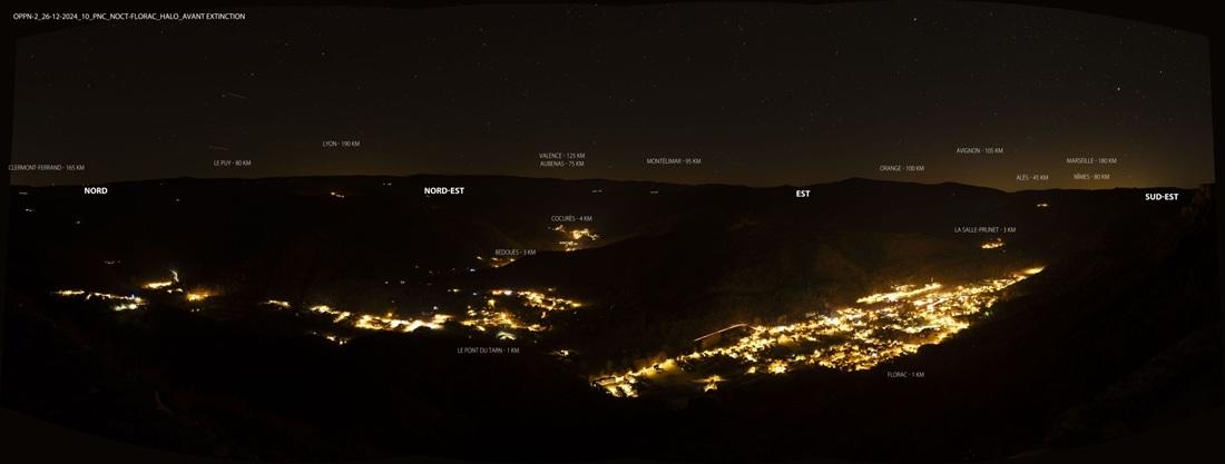 Florac la nuit avant exctinction des lumières