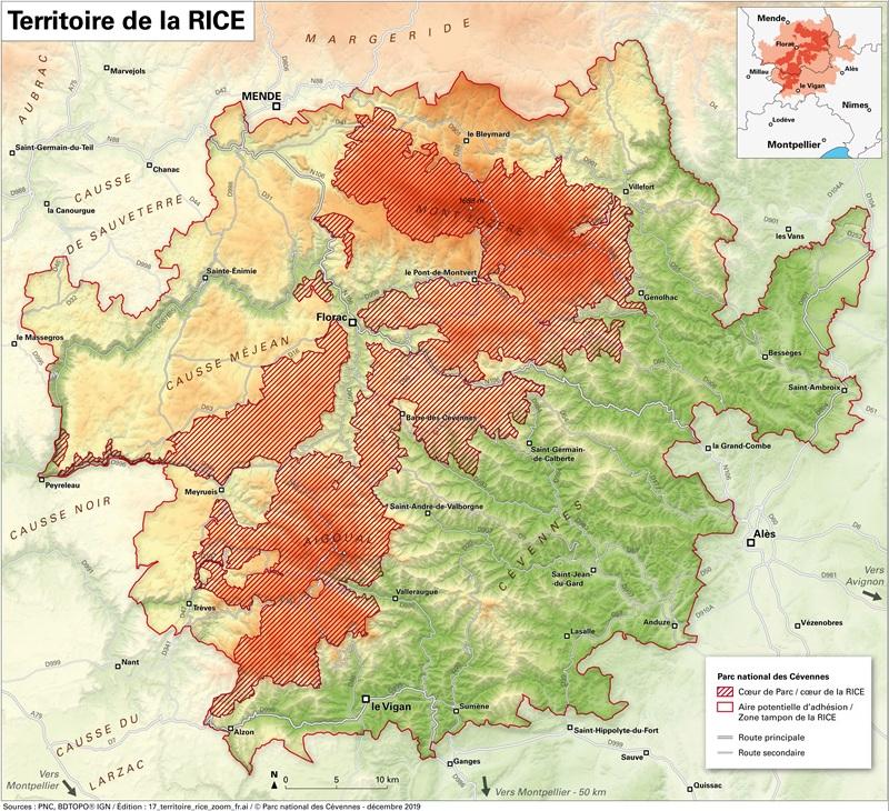 Territoire de la RICE du Parc national des Cévennes